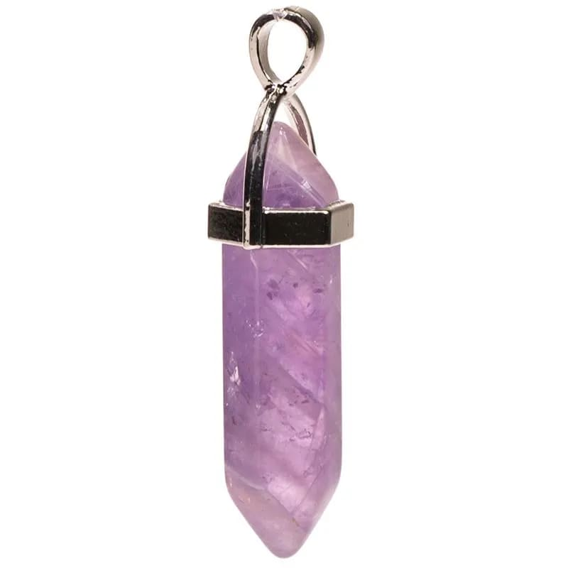 Pendentif en améthyste tranche de stalactite
